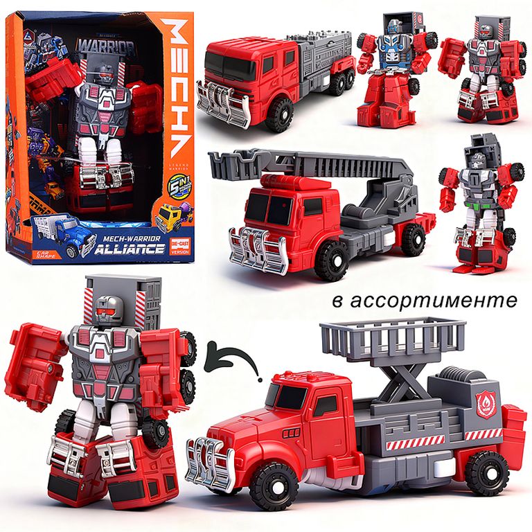 Робот трансформер пожарная техника, в ассортименте, в коробке 16x11x7 см HD144