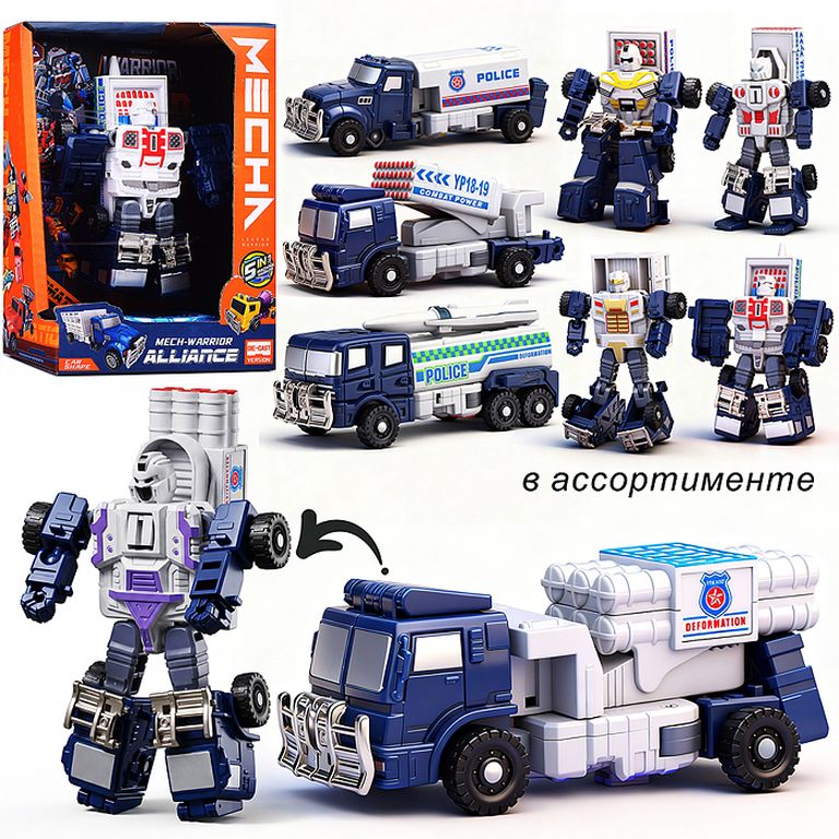 Робот трансформер Полицейская техника, в ассортименте, в коробке 16х11х7 см HD145