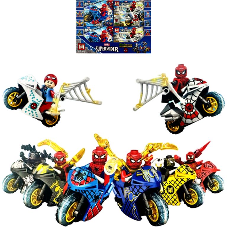 Конструктор Человек с паутиной, 87 деталей, 16 штук в упаковке 15х10,5х3,5 см MG689