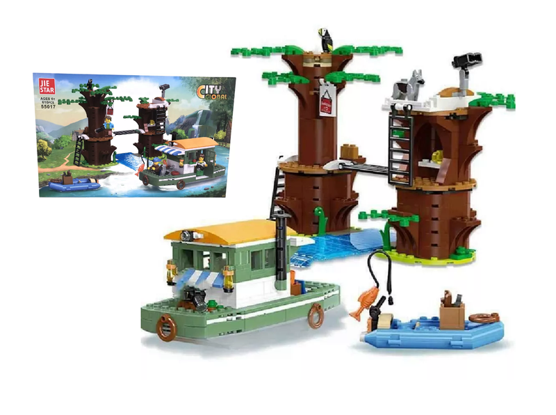 Конструктор Наблюдательный пункт на реке, 610 деталей, в коробке 52х32,5х7см 55017