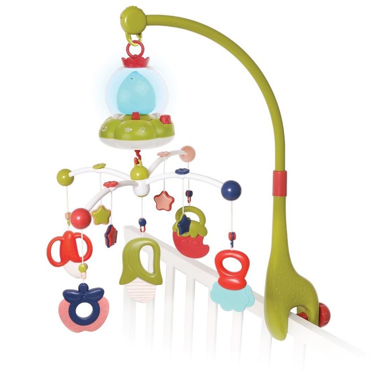 Мультифункциональный мобиль Белые мишки 4 колыбельных 50 мелодий звуки природы ночник кручение, 5 съемных погремушек 39х13х24 см 939803