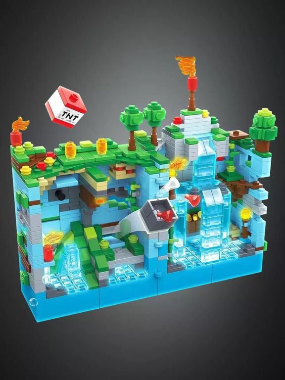 Конструктор МК Битва за крепость, Ледяной дракон, 503 детали, LED подсветка 47х7х33 см LB606