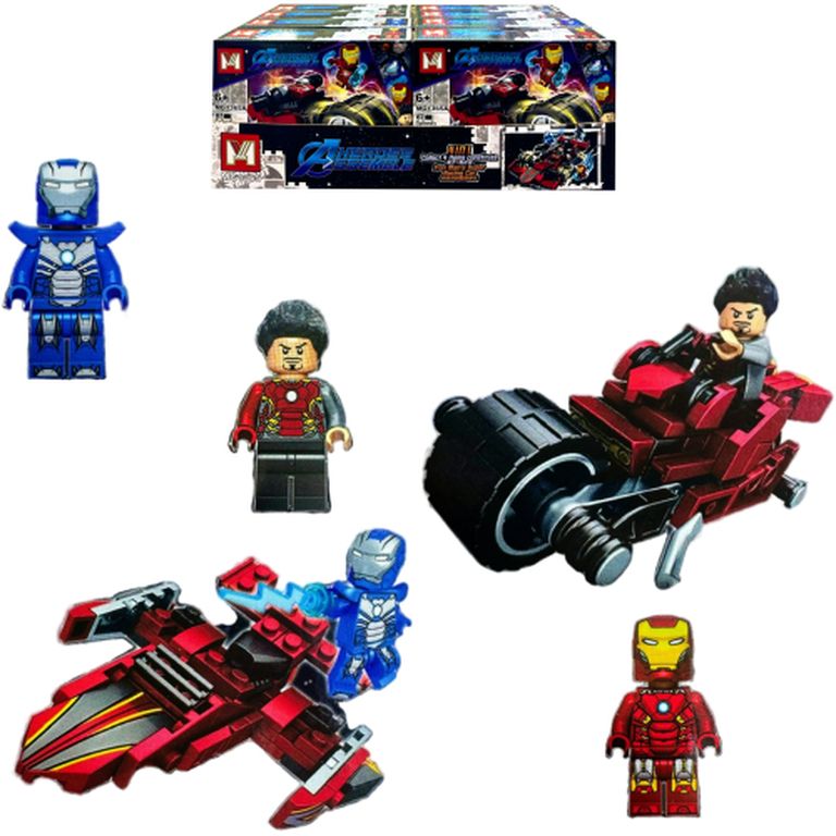 Конструктор Человечки на транспорте, 87 деталей, 4 вида, 8 штук в упаковке 19х13,5х4,5 см MG1365