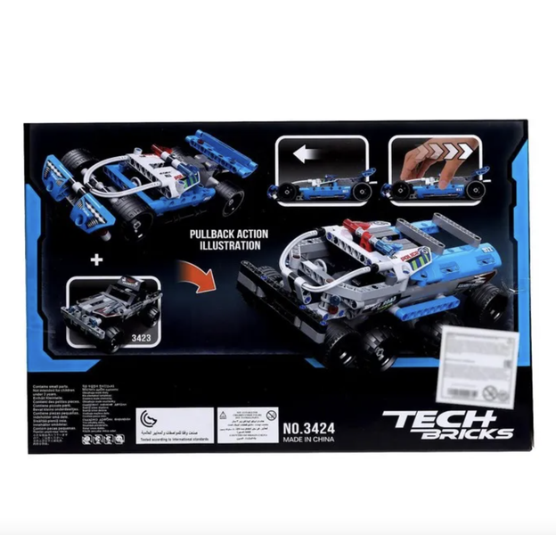 Конструктор BRICK Техник машина Полицейская погоня Супергонка 160 дет 29х20х6 см 3424