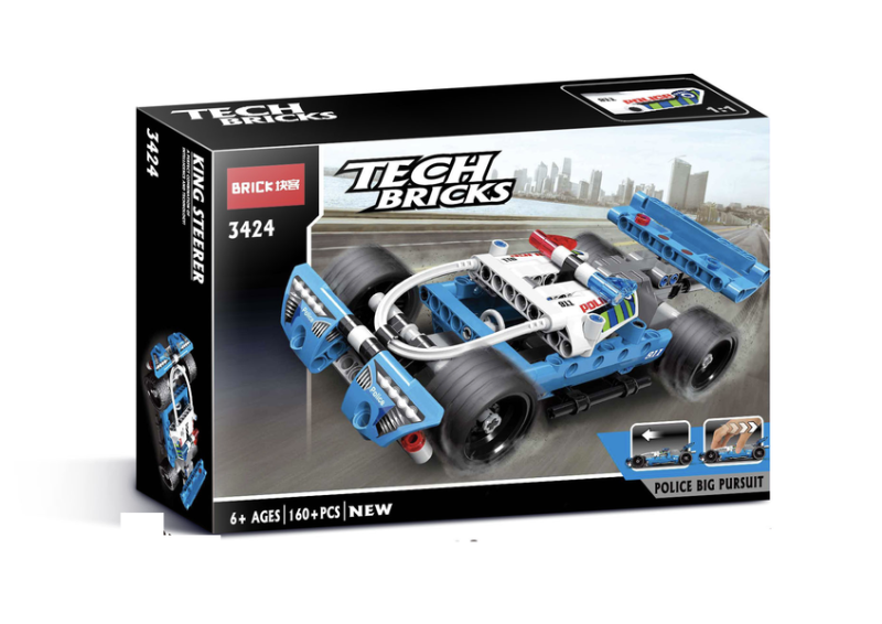 Конструктор BRICK Техник машина Полицейская погоня Супергонка 160 дет 29х20х6 см 3424