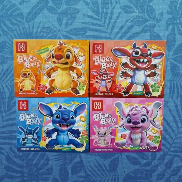 Конструктор Стич, 4 вида, 8 штук в шоубоксе 19х14,5х4 см H82003