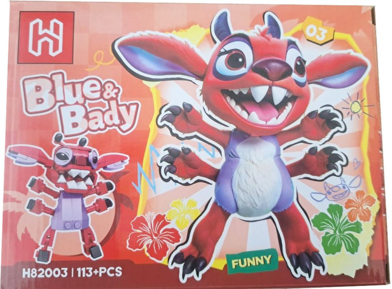 Конструктор Стич, 4 вида, 8 штук в шоубоксе 19х14,5х4 см H82003