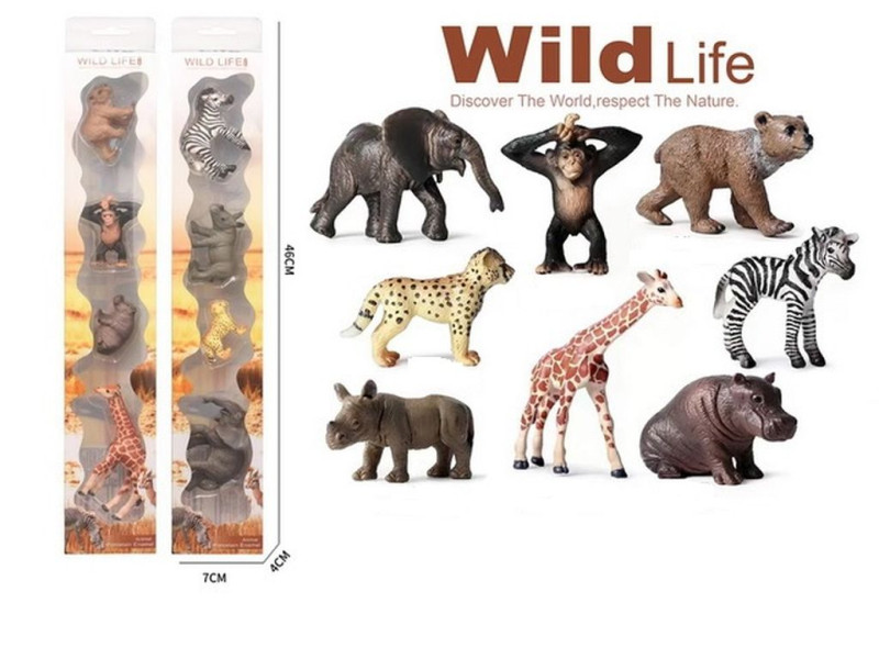 Набор диких животных, 4 животных в комплекте, в ассортименте 7х4х46 см 143672