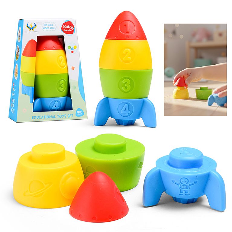 Пирамидка Яркая ракета, в коробке 11,5x6,5x15,5 см 628-190