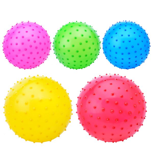 Мяч детский надувной тактильный 22см, цвета в ассортименте, 10шт в пакете 26x7x4см 00-4024