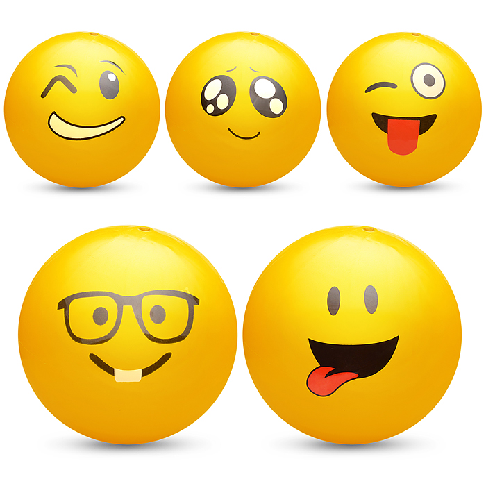 Мяч детский надувной Смайлик, в ассортименте 60г., 10шт в пакете, 00-4000