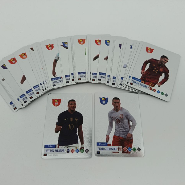 Коллекционные карточки Футбол Серебро 2026 пластиковые, 55шт в колоде 9х6,5х1,9см, 10шт в дисплее 18,5х10,5х6,5см 3126-Silver