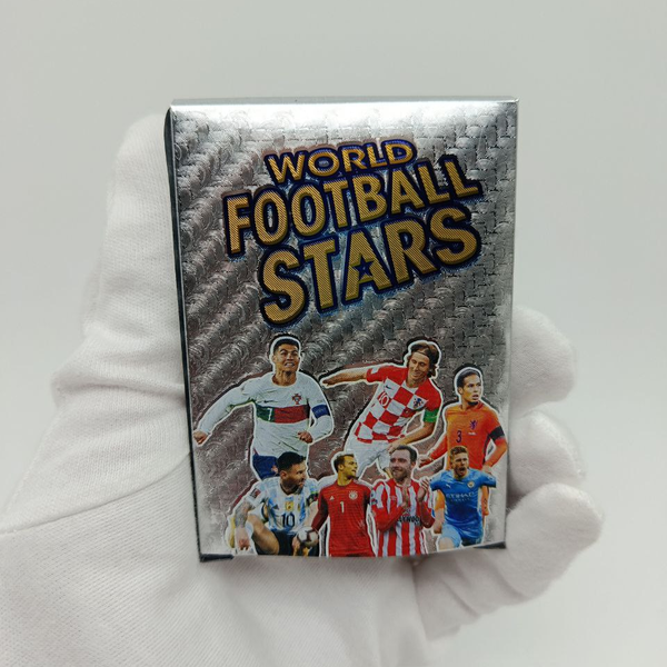 Коллекционные карточки Футбол Серебро 2026 пластиковые, 55шт в колоде 9х6,5х1,9см, 10шт в дисплее 18,5х10,5х6,5см 3126-Silver