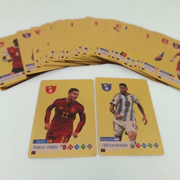 Коллекционные карточки Футбол Золото 2026 пластиковые, 55шт в колоде 9х6,5х1,9см, 10шт в дисплее 18,5х10,5х6,5см 3126-Gold