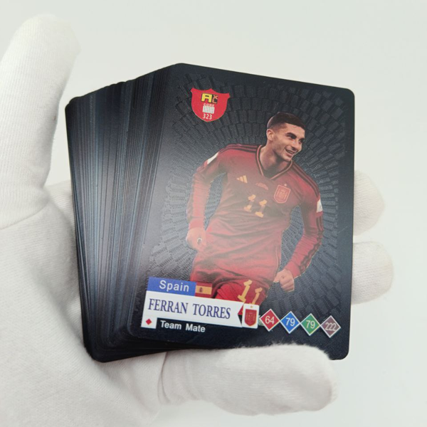 Коллекционные карточки Футбол Чёрные 2026 пластиковые, 55шт в колоде 9х6,5х1,9см, 10шт в дисплее 18,5х10,5х6,5см 3126-Black