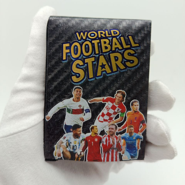 Коллекционные карточки Футбол Чёрные 2026 пластиковые, 55шт в колоде 9х6,5х1,9см, 10шт в дисплее 18,5х10,5х6,5см 3126-Black