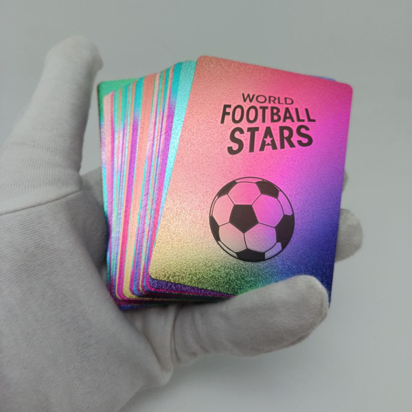 Коллекционные карточки Футбол Радуга 2026 пластиковые, 55шт в колоде 9х6,5х1,9см, 10шт в дисплее 18,5х10,5х6,5см 3126-Rainbow
