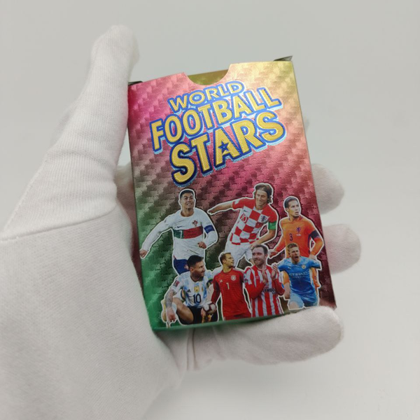 Коллекционные карточки Футбол Радуга 2026 пластиковые, 55шт в колоде 9х6,5х1,9см, 10шт в дисплее 18,5х10,5х6,5см 3126-Rainbow