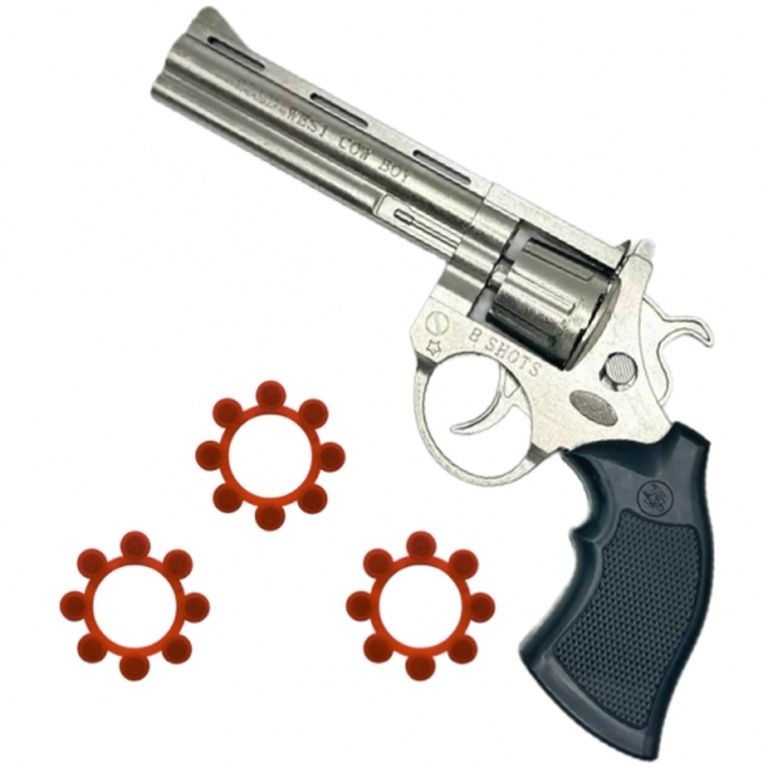 Металлический пистолет Револьвер под пистоны 19х13х3 см S909