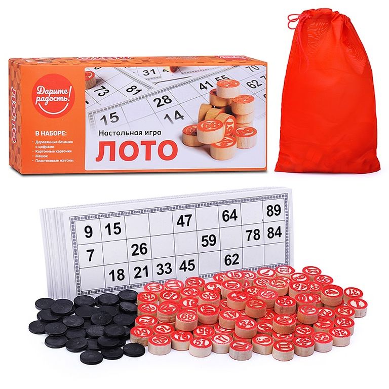 Настольная игра Лото, в коробке 24x10x5 см W9070