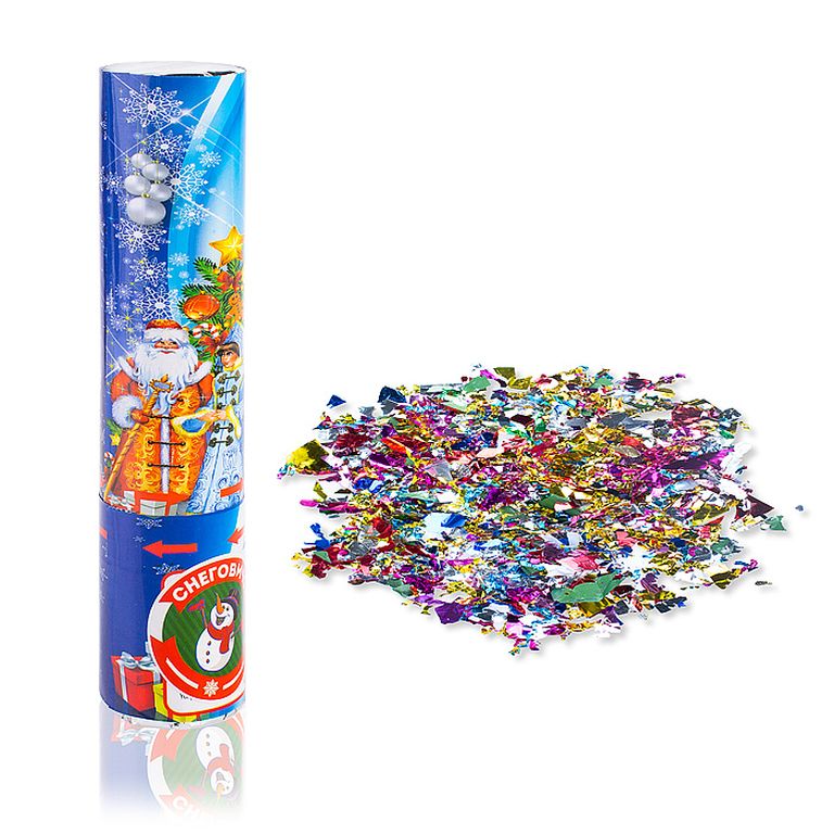 Хлопушка пневматическая Серпантин цветной 20 см. 20х4х4 см S0022