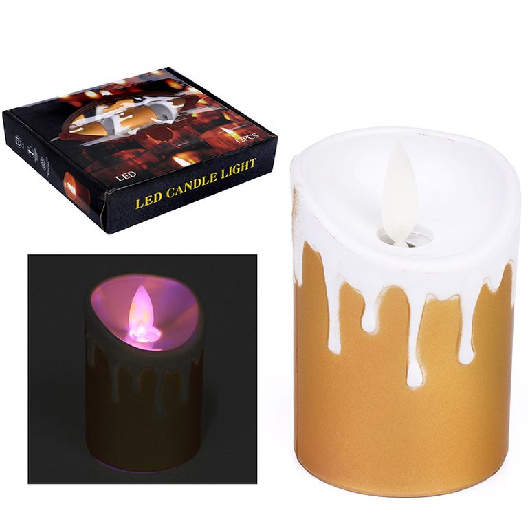 Свеча сувенирная 5х7см, светящаяся, качающийся язычок пламени, 12 штук в коробке 22х25х5 см S1687