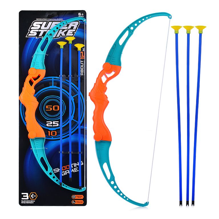 Лук со стрелами Торнадо на листе 60х20х5 см 33051