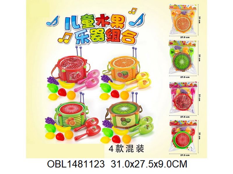 Детский фруктовый музыкальный набор, 4 вида в ассортименте, в пакете 13х27,5х9 см 146464