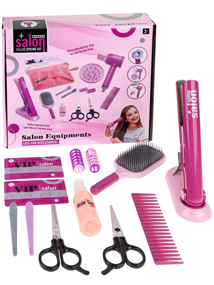 Игровой набор Модная девчонка, с плойкой, с сумочкой, звук, свет 28х6,7х25,3 см 2405970)