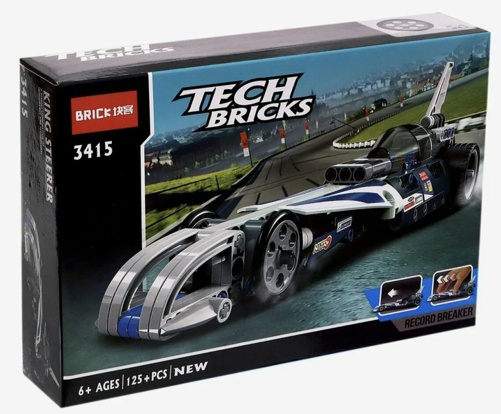 Конструктор BRICK Техник машина Гоночный болид Рекордсмен 125 дет 29х20х6 см 3415