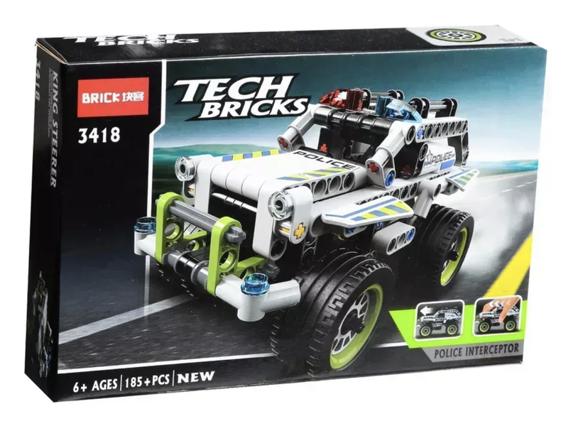 Конструктор BRICK Техник машина Полицейский джип 185 дет 29х20х6 см 3418