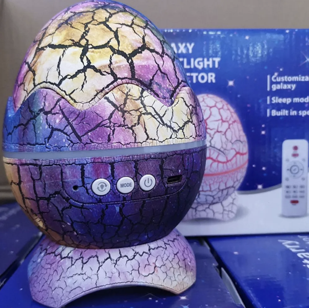 Ночник светильник проектор звездное небо, цвет Синий, Фиолетовый Яйцо дракона с bluetooth колонкой 16х13х13 см XL-736-H
