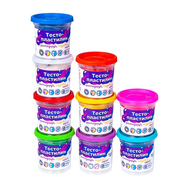 Тесто пластилин в ассорти 9 цветов 6х8х8 см TA1044V