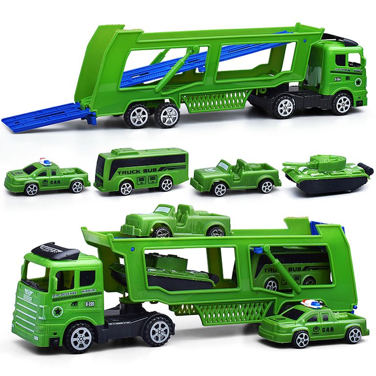 Автовоз, с военным автотранспортом, под колпаком 33х14х8 см MR890-H6