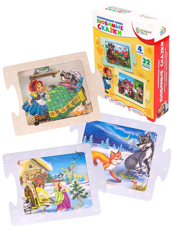 Развивающая игра, Развивающая игра-пазл. Любимые сказки 15,5х11,5х4,5 см ИН-1684