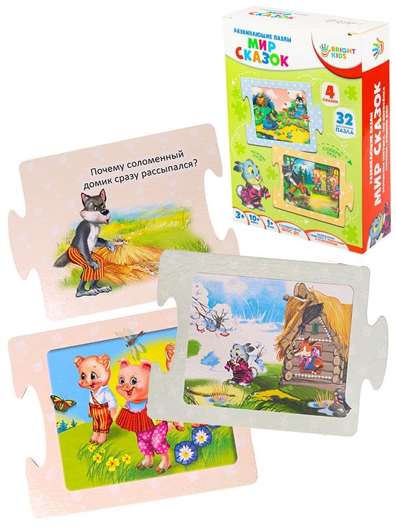 Настольная игра, Развивающая игра-пазл. Мир сказок 4,6х11,7х16,4 см ИН-1685