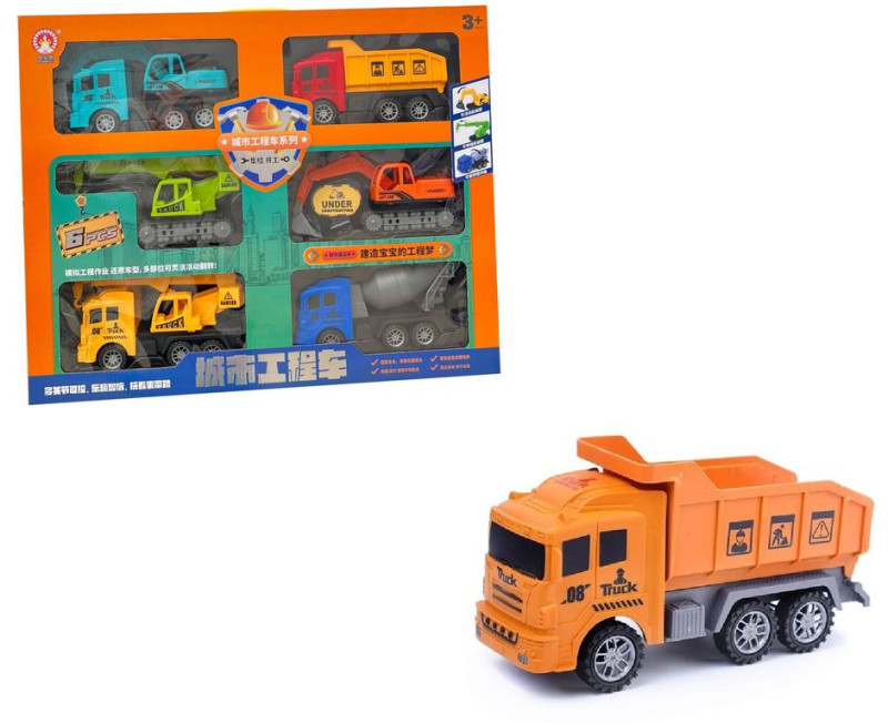 Набор строительной техники, 6 штук в ассортименте, подвижные эллементы 51х41х8 см 3389-194