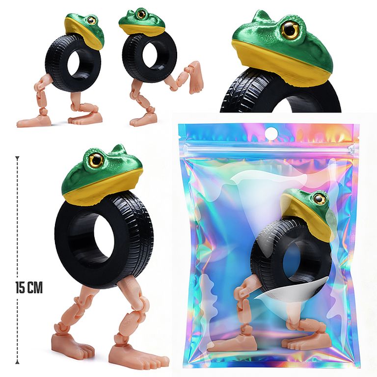 Игрушка-антистресс Лягушка 15 см., в индивидуальной упаковке 14х9х4 см 00-7184