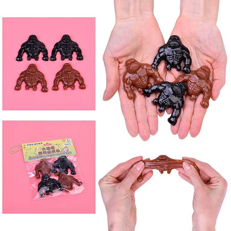 Игрушка - антистресс Горилла, 15 штук в упаковке 12x10x1 см 00-5618