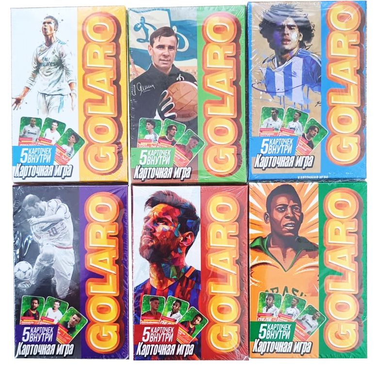 Игра Golaro, в комплекте 5 карточек футболистов 6х8,5х0,5 см., 24 шт.в уп., 6видаов 5х17х9 см 21589