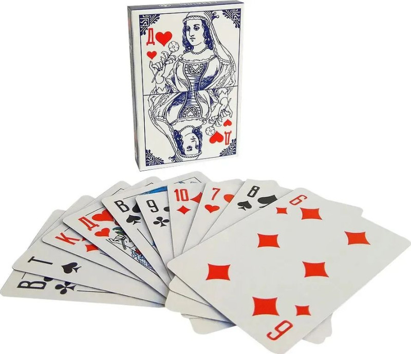 Игральные Карты с пластиковым покрытием 36 карт 6х9х1.5 с м в уп 12 шт. 9817