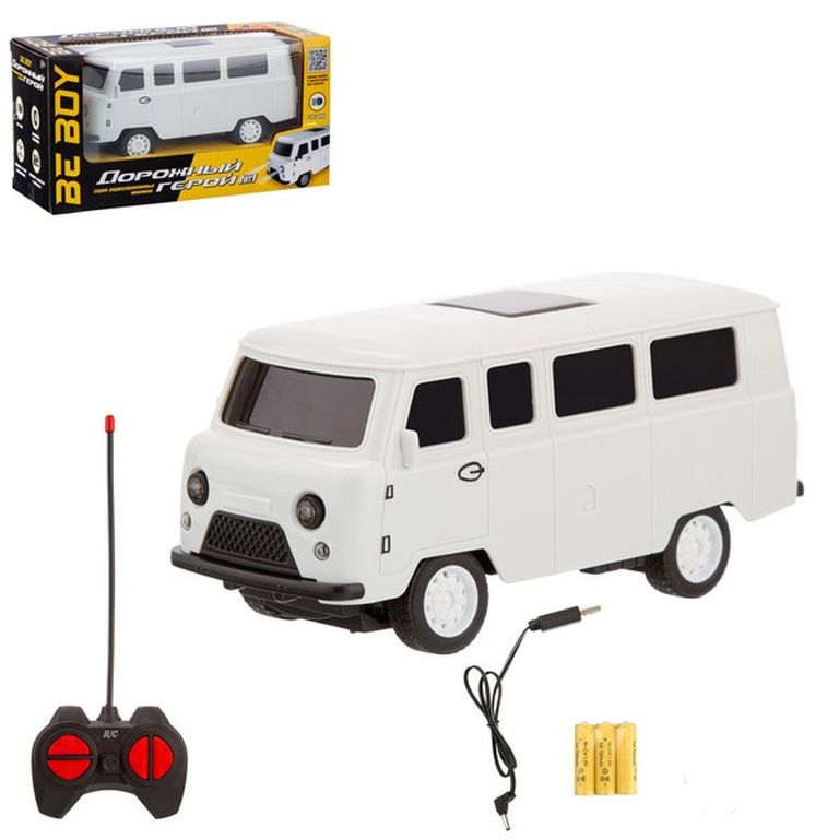 Машинка Буханка бл, на пульте, BEBOY, резиновые колеса, световые эф., USB 24,5х12,5х9,6 см IT110699