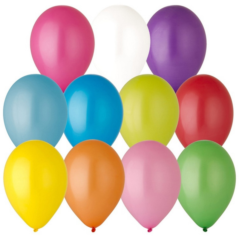 Воздушный шар 12 дюймов, 100 штук в пакете, цвета в ассортименте 23х29х3 см Пастель