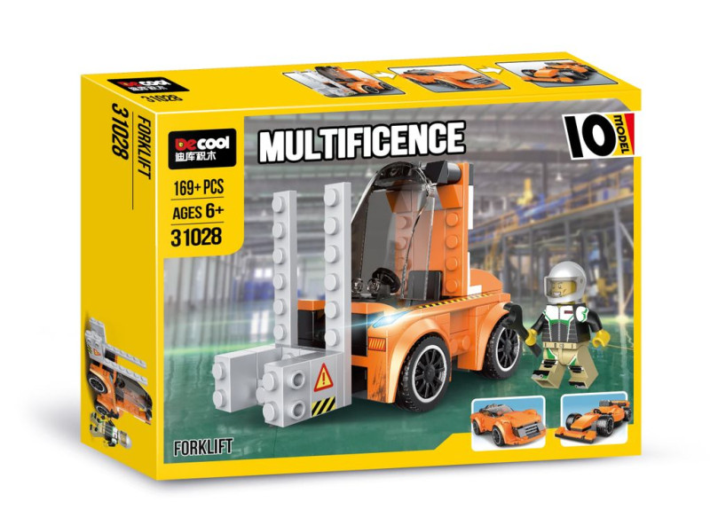 Конструктор Multificence 10в1 Погрузчик 169 деталей 28х21х5 см 31028