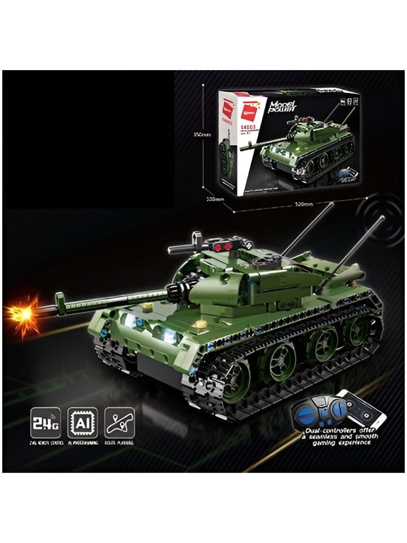 Конструктор Танк 418 деталей, ИК управление, в коробке 52х35х10см 2224483-54003