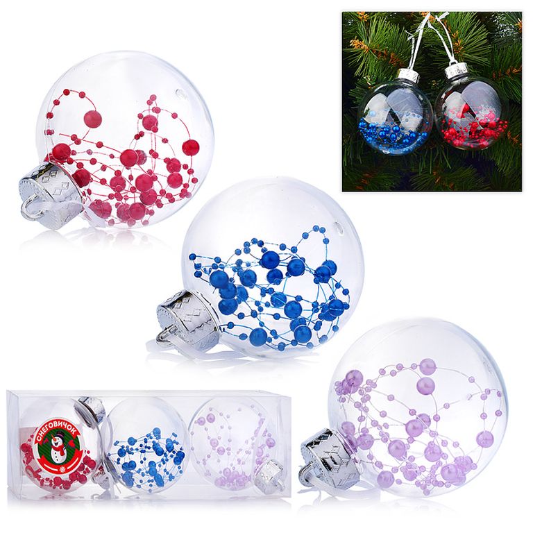 Набор шаров Сверкающий миг 8 см., в коробке 24х8х8 см S1319