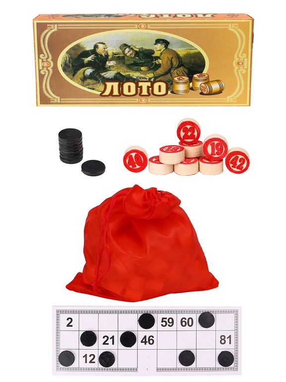 Лото деревянное в коробке 23х9,5х4,5 см AN02557