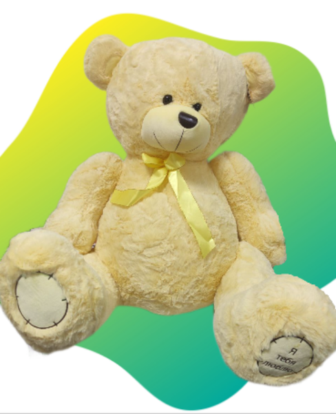 Мягкая игрушка Медведь 60см с бантом из ленточки в ассортименте 1-5005-60