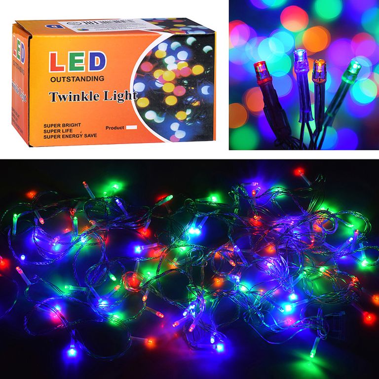 Электрогирлянда 9 метров, 100 ламп 12х8х6 см S1238-1