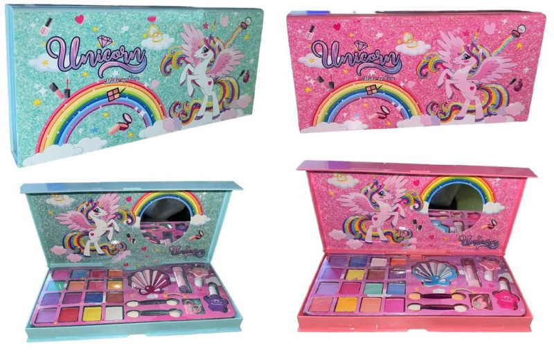Набор детской косметики Единорожка, тени, лак, помада, в коробке 24х12х3 см 89066